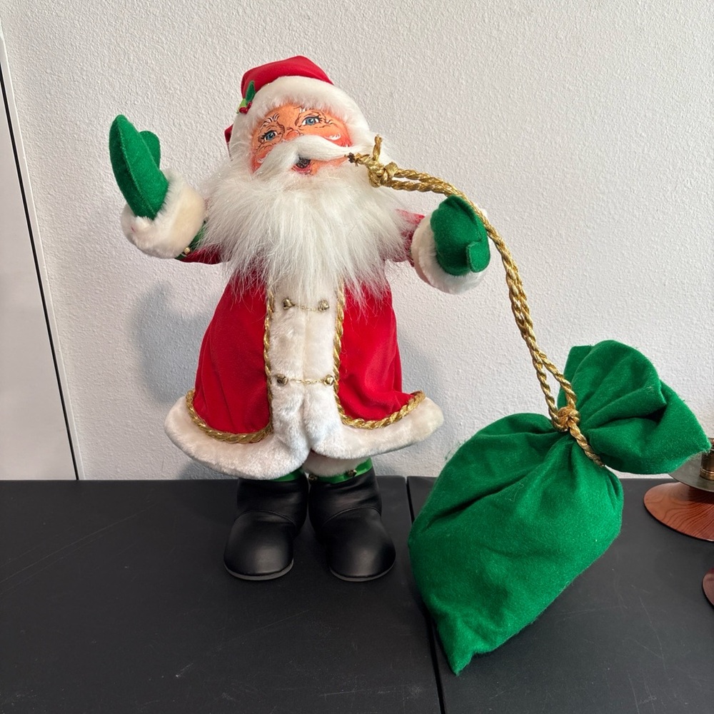 Annalee Doll 19"-20" Mr Santa Claus Father Christmas 2006 Green Sac Pouch